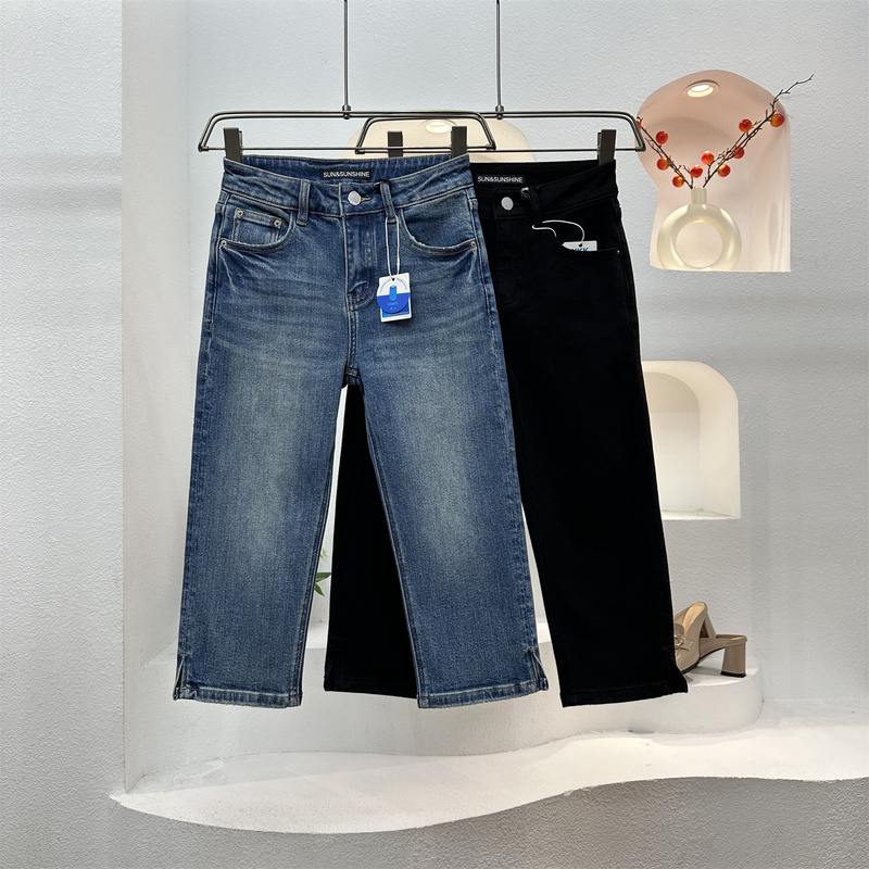 European Brand Sun&Sunshine T98083 Autumn High-Waisted Slimming Elastic Straight-Leg Cropped Denim Capri Pants European Brand Sun&Sunshine T98083 Autumn High-Waisted Slimming Elastic Straight-Leg Cropped Denim Capri Pants