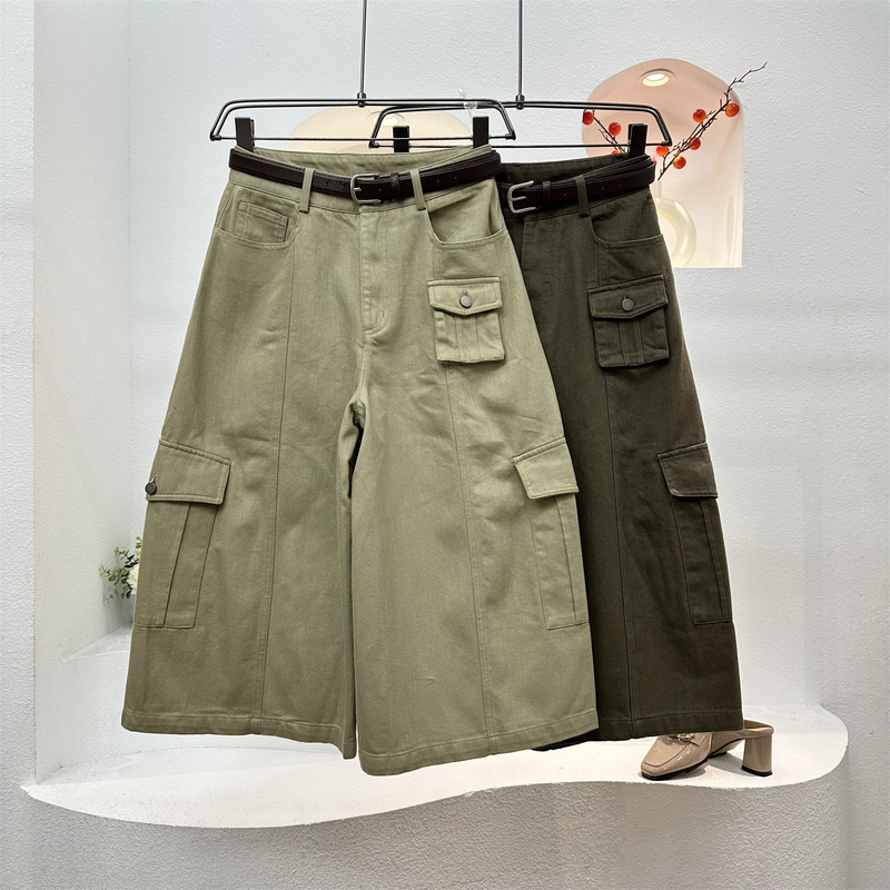 European-Style T-Platform26088T Autumn High-Waisted Loose-Fitting Slimming Lyocell Cotton Cropped Denim Work Pants