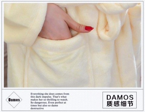 Bộ đồ ngủ màu vàng của phụ nữ mùa thu và mùa đông dày flannel áo choàng dài tay áo tắm nam san hô nhung đôi yukata dài pijama đôi