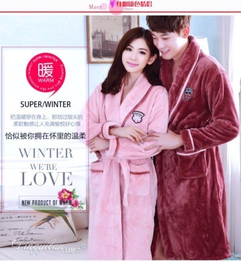 Mới 2018 mùa đông dày nhung ấm đôi áo ngủ nữ đồ ngủ dài tay dịch vụ tại nhà áo choàng tắm lông cừu san hô quần áo ngủ nữ mùa hè