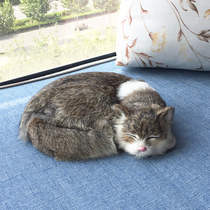 Simulation cat decoration Pet cat model plush toy Cute fur small animal doll Desktop cat jewelry