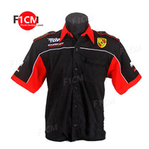 F1 racing suit trendy personality style ins wind overalls bikers will ride full embroidery casual short-sleeved shirt