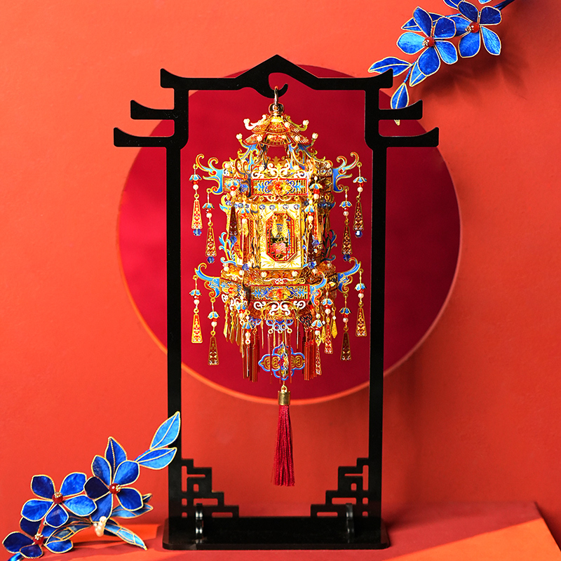 Hexagonal Palace Lantern Metal Puzzle Lantern 3D Model New Year's Decoration New Year's Gift DIY Handmade