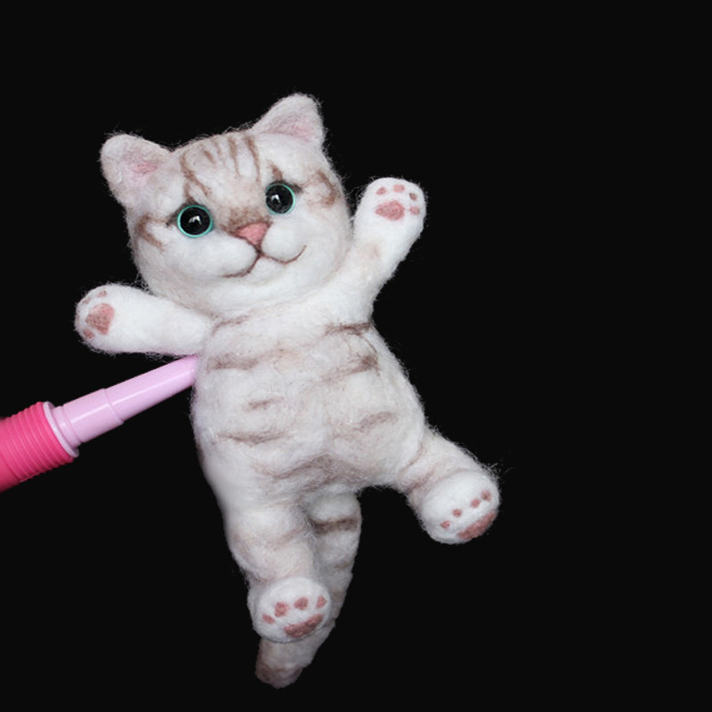 Wool Felt Cat Dog Finished Product Custom Pet Model Boutique Key Button Pendant Pure Hand Poke Embroidered Creative Gift