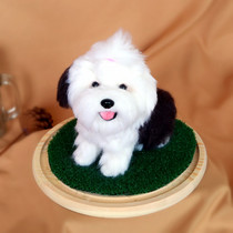 Wool felt dog ancient shepherd dog pure handmade custom simulation ornaments Poke poke music Finished DIY creative gift souvenir