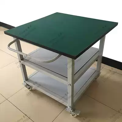 Workshop industrial trolley anti-static turnover car maintenance table Operation Mobile table three-layer belt universal wheel