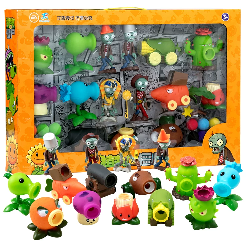 Джей-Ди-Ай, Plants vs. Zombies, детская игрушка для мальчиков, набор из мягкой резины, полный комплект