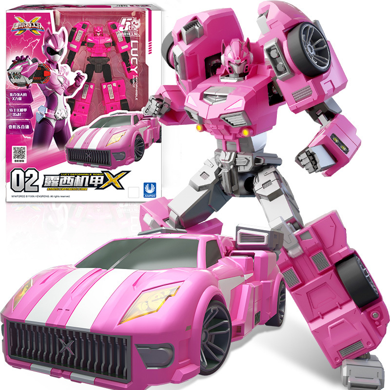 Authentic Mini Agent X Lucy Mecha Transforming Robot Toy for Children Girls King Kong Car Secret