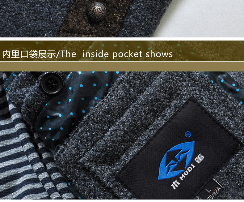 木笛 男士秋冬加厚款 羊毛呢子茄克外套 图13