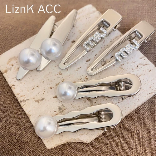 Матовая серебряная челка с буквами, шпильки для волос, заколка для волос, изысканный стиль