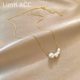 Pearl necklace female titanium steel does not fade light luxury niche design high-end collarbone chain 2021 new hip-hop style