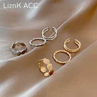 Tide, комплект, небольшое дизайнерское кольцо, изысканный стиль, 3 предмета, на указательный палец, не выцветает
