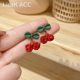 s925 silver needle cute cherry earrings female summer models small and exquisite ins wind earrings 2021 new trend