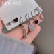 925 silver needle 6 six-piece set of love ear buckle women's high-end light luxury niche design earrings 2022 new trend