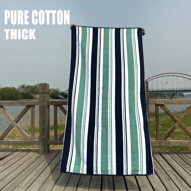 European and American Style Beach Towel, Pure Cotton, Thickened, Yarn-Dyed, Multi-Arm Woven, Soft, Absorbent, Adult Size, Large Striped Bath Towel 100*180cm European and American Style Beach Towel, Pure Cotton, Thickened, Yarn-Dyed, Multi-Arm Woven, Soft, Absorbent, Adult Size, Large Striped Bath Towel 100*180cm
