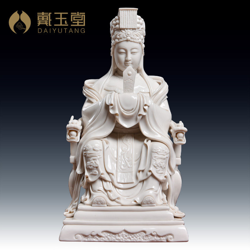 Dai Yutang ceramic home enshrines the 14-inch Mazu Heavenly Virgin Tianhou Meizhou Niangma Statue household ornaments