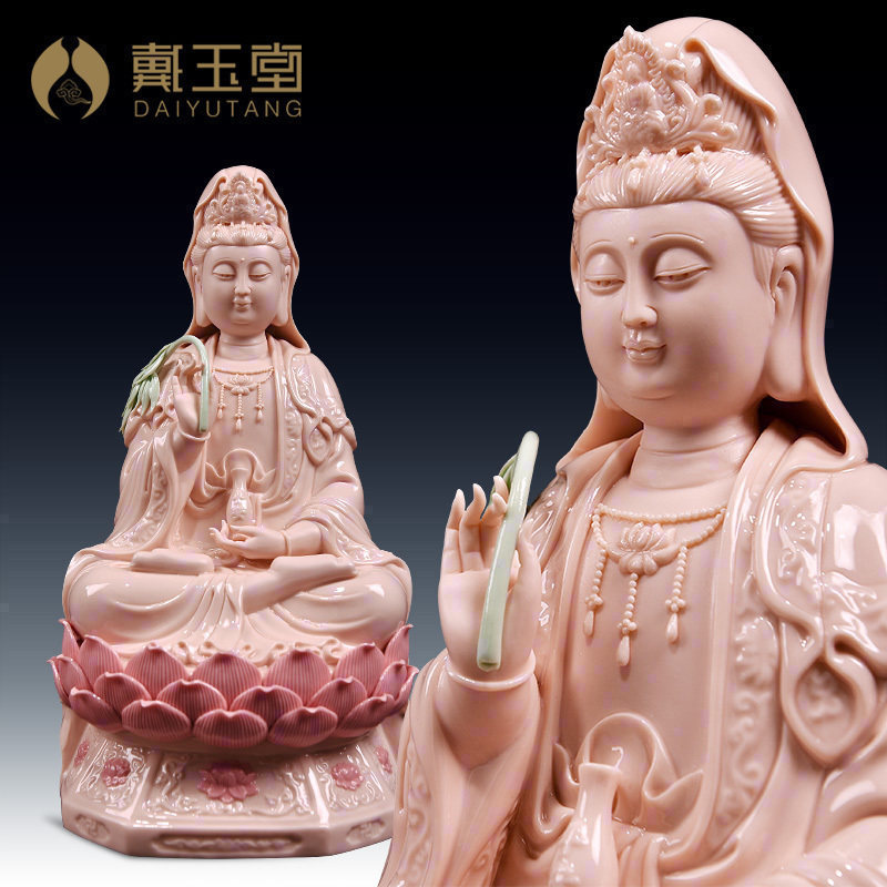 Ceramic audio household used to feast ceramic carving artwork to be used by Lotus Zhengsu Bodhisattva