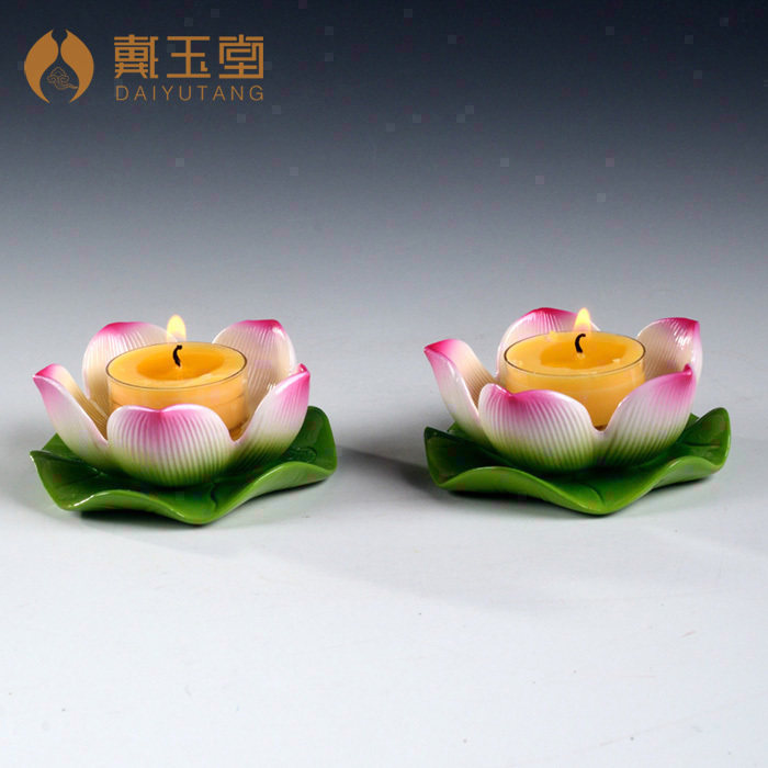 Dai Yutang butter lamp candlestick lotus small candlestick ceramic Buddha equipment supplies Daquan household Buddha statue worship