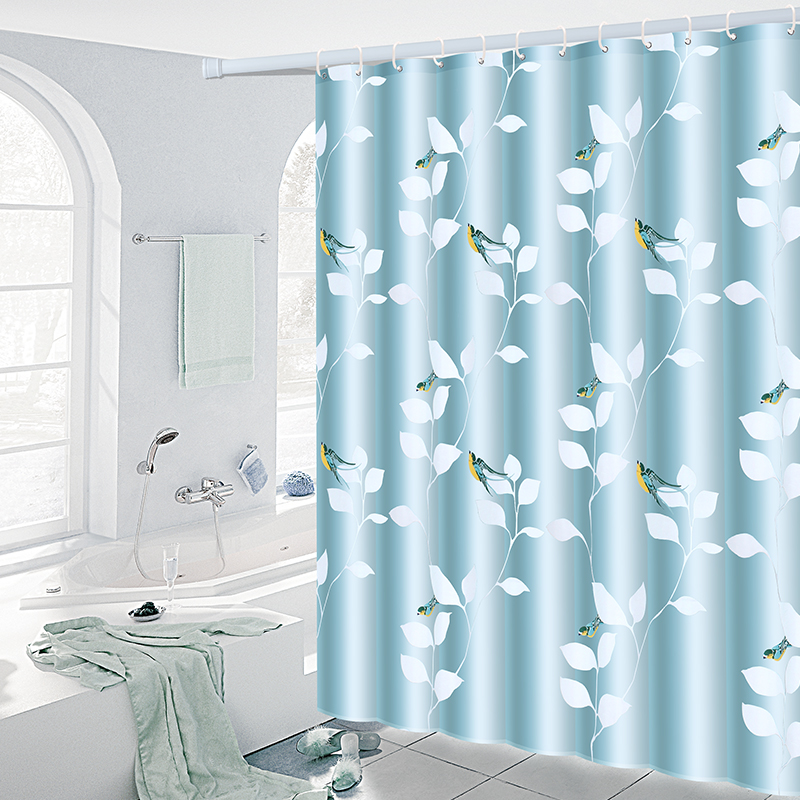 Makeup Room Dry Wet Separation Bathroom Bath Curtain Suit Free of punch and waterproof thickened Anti-Mold Warm Curtains Partition Cord Fabric
