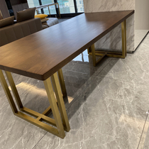 Modern light luxury stainless steel table frame custom titanium gold table legs custom table bar solid wood marble face bracket