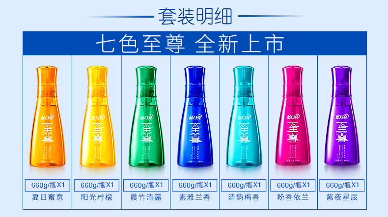 蓝月亮 7色至尊超浓缩洗衣液 660g*7瓶 可洗577次 图4