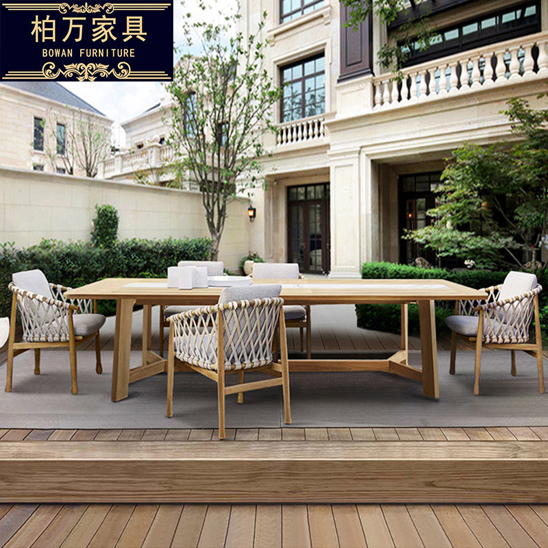 Nordic Casual Chairs Combined Creative Personality Indoor greenhouse sample room Sample House Display Center Rectangular Solid Wood Table and chairs