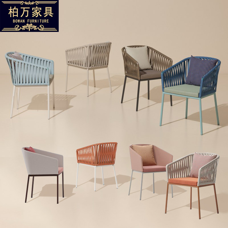 Outdoor Fuji chair single person backchair woven open-air casual restaurantHotel outdoor vine chair commercial cafe chair