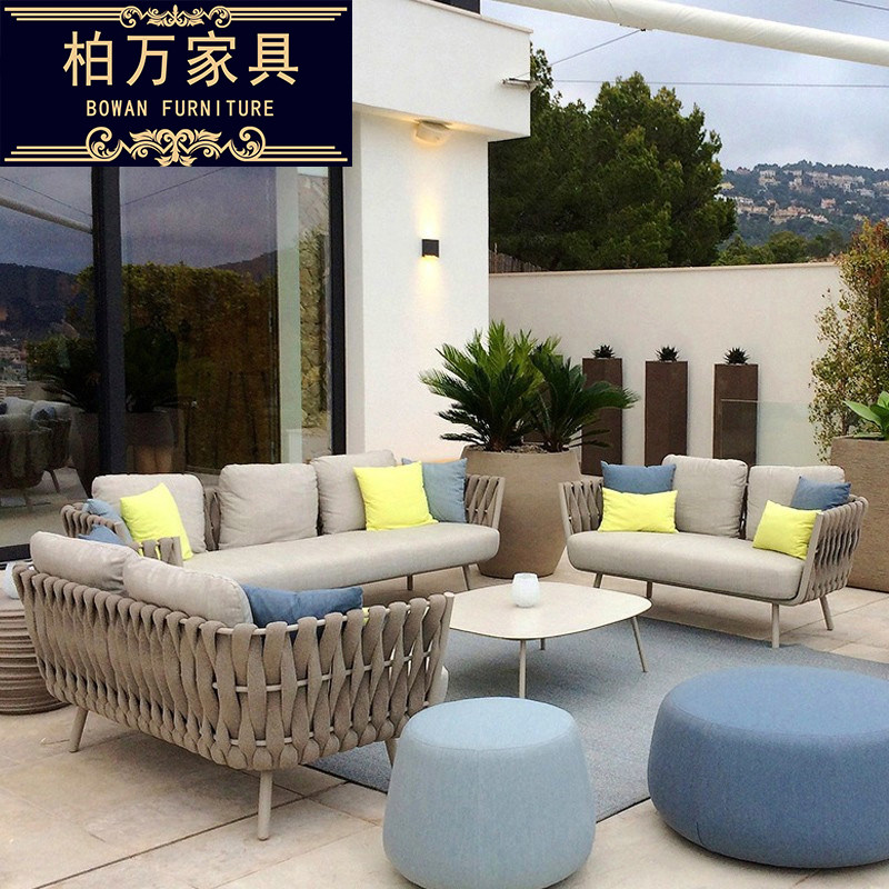Nordic Outdoor Sofa Courtyvine Alloy Waterproof Terrace Sun Reserve Catering