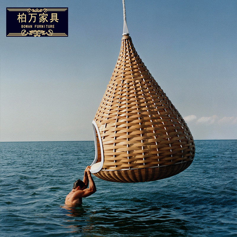 Red Bird Nest Outdoor Bed Resort Bed Living Bed Outdoor Leisure Suspension Large Bird Cage Homestay Autumn