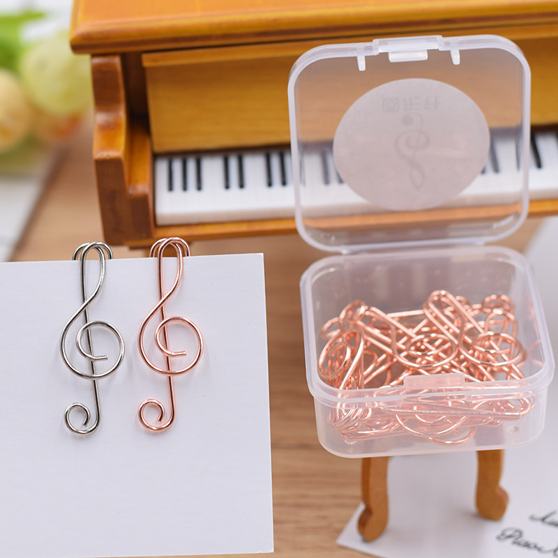 Electroplated metal notes back needle creative music stationery high-music bookmark high notation bookmark gift