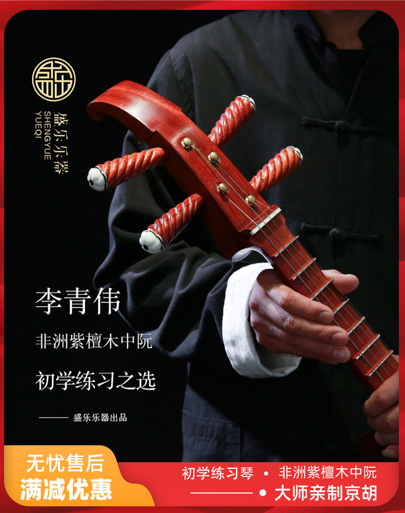 Shengle S8512 Rosewood Zhongruan beginner practice playing small Ruan medium soft instrument Mahogany Ruan Qin