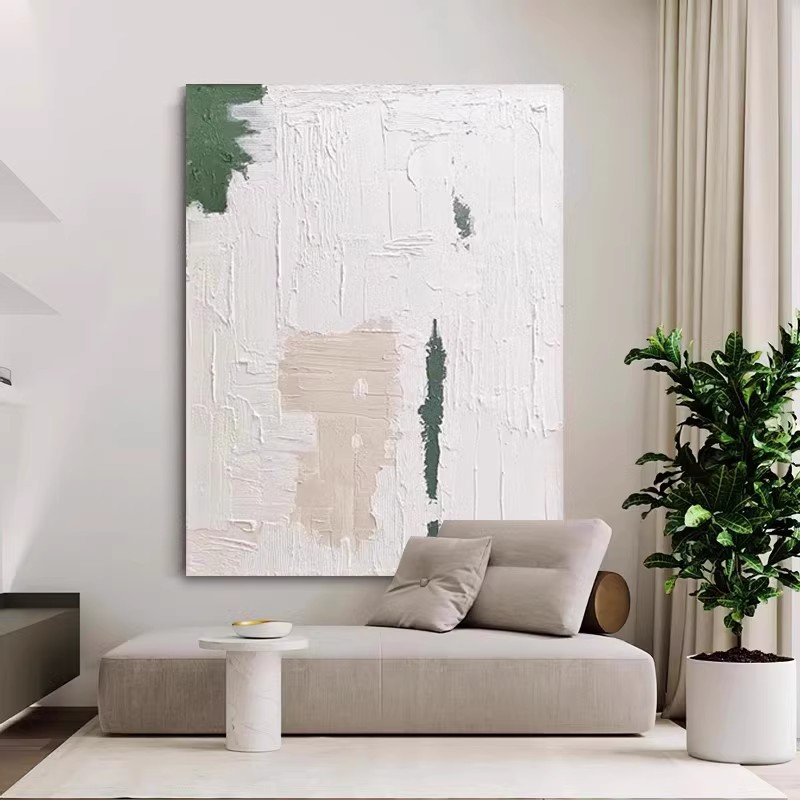 QQ ART Hand-painted Oil Painting Green Myalgia Xuang Guan Corridor Decoration Painting Abstract Modern Brief Living Room Solid Hanging Painting-Taobao