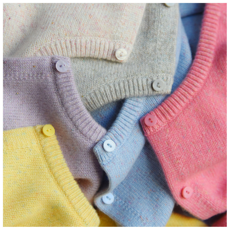 Original Consinee Premium Product! 100% Cashmere Colorful Gold Bead 6-Strand Thickened Cashmere Sweater High-End Cardigan Jacket
