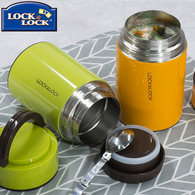 Le buckle Le buckle Braised beaker Braised beaker soup jar Portable stainless steel smouldering pot Vacuum portable porridge bucket Bento box