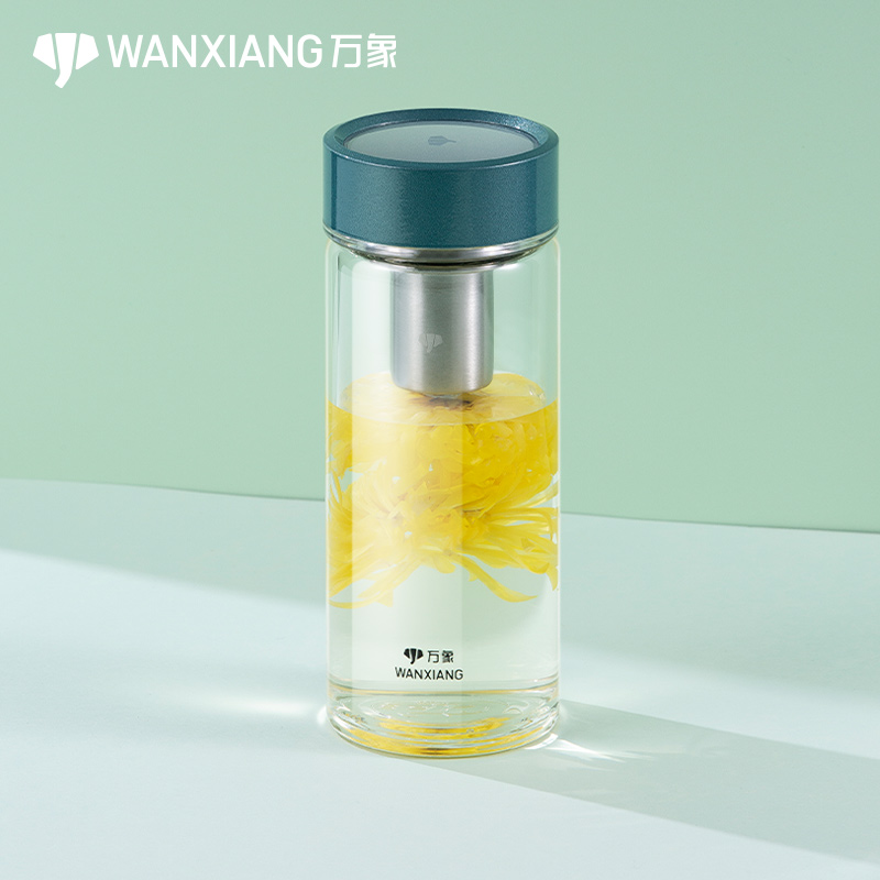 Vientiane monolayer glass goblet small portable men's business tea cup straight body cup office Large capacity Drink cup