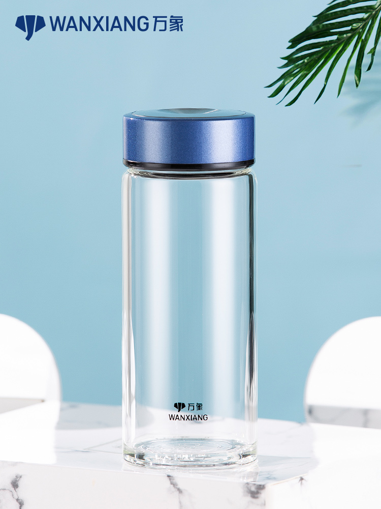 Vientiane glass Men's high-end business large capacity tea cup Household portable transparent crystal single-layer glass