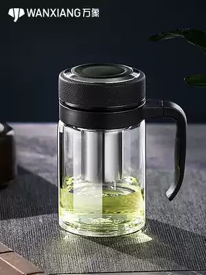 Vientiane glass tea cup office household with filter screen tea leak super large capacity insulated tea cup with handle Cup