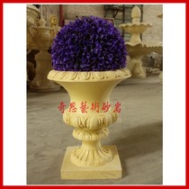 Special price sandstone flower pot elegant flower pot European style sandstone relief sandstone GRP sculpture Outdoor Landscape water basin