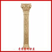 Sandstone half pillar package post stuck in Roman column sandstone European style relief round carved hotel clubhouse house decoration