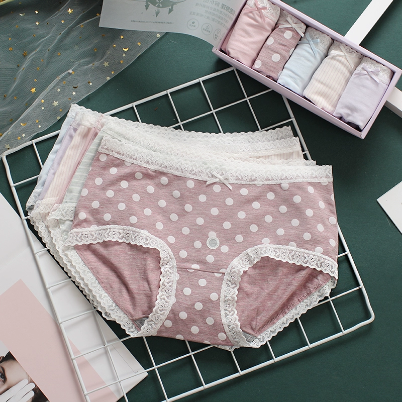 Daisy Girl 5 mảnh quần lót nữ graphene kháng khuẩn đáy quần lót graphene ở giữa eo ngọt ngào 80S siêu mềm - Giống cái