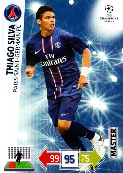 panini 1213 Champions League Football Star Card Silva Paris Saint Germain MASTER Tka