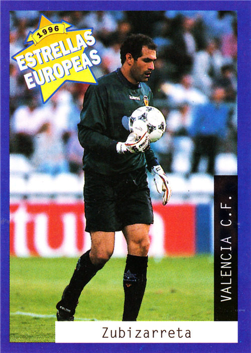 panini 96 Eurostar football star Ka Subisa Reta Valencia