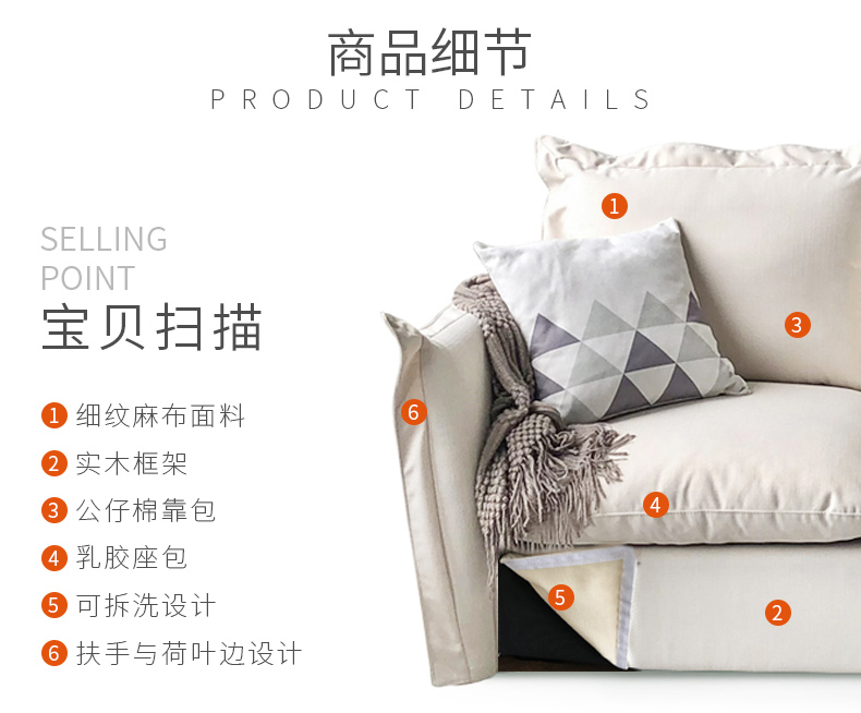 Bo sofa rèm vải ins xuống tối giản theo phong cách Bắc Âu đỏ đúp ròng ba-bit sofa mủ nhỏ căn hộ 135 - Ghế sô pha sofa văn phòng