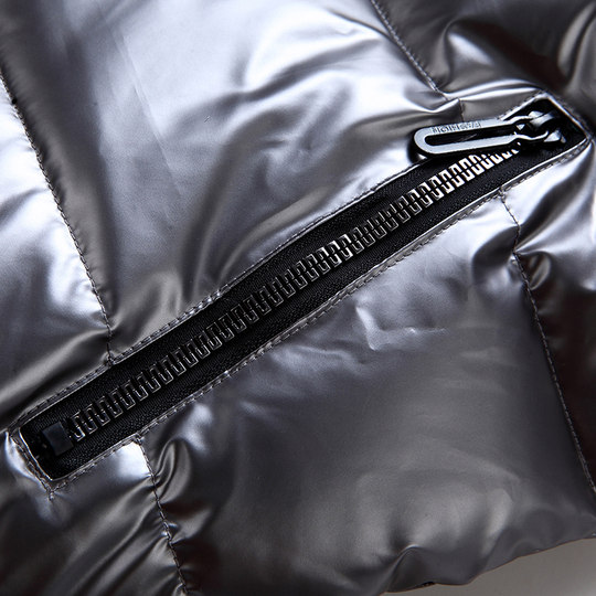 Waterproof No-Wash Men's down Cotton Vest Ins Hong Kong Style Silver Glossy Youth Men's Sports Vest