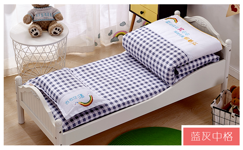 Mẫu giáo chăn ba mảnh cotton trẻ em quilt bé nap cotton có thể tháo rời bộ đồ giường với lõi sáu mảnh