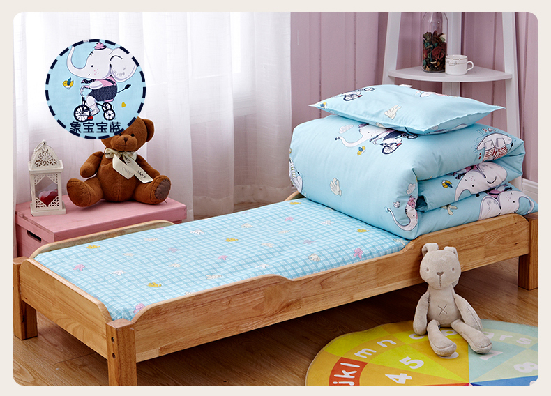 Mẫu giáo chăn ba mảnh bông trẻ em chăn bé nap cotton AB phiên bản giường với lõi sáu mảnh mùa đông