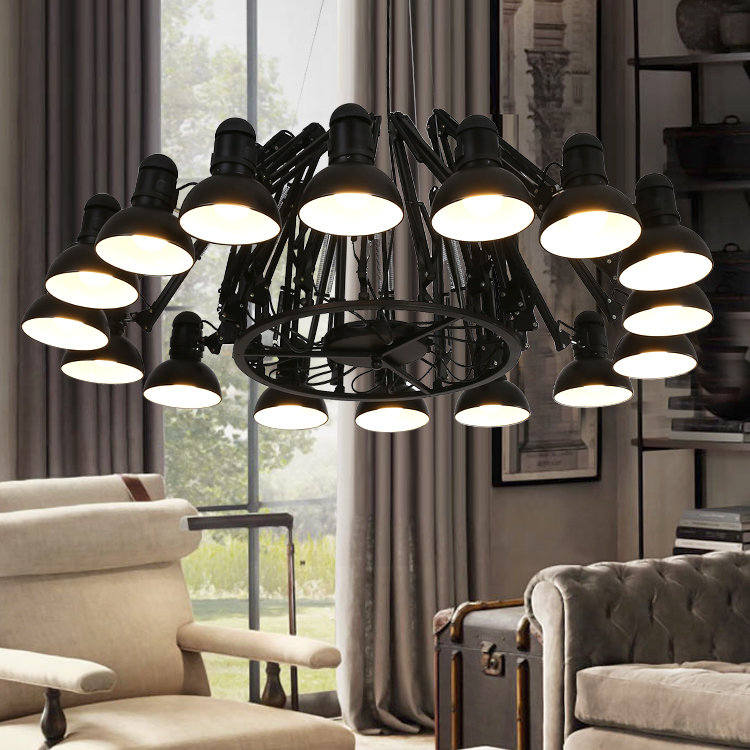 Nordic Art Living Room Chandelier, Industrial Style Wrought Iron Bar, Internet Cafe Bar Counter, Creative and Unique Clothing Store Spider Chandelier