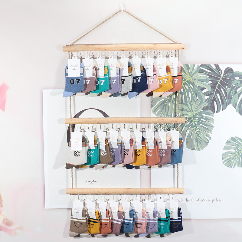 Creative Solid Wood Sock Rack, Simple Sock Rack, Clothing Store Sock Shop, No-Drill Wall-Mounted Sock Display Rack Creative Solid Wood Sock Rack, Simple Sock Rack, Clothing Store Sock Shop, No-Drill Wall-Mounted Sock Display Rack