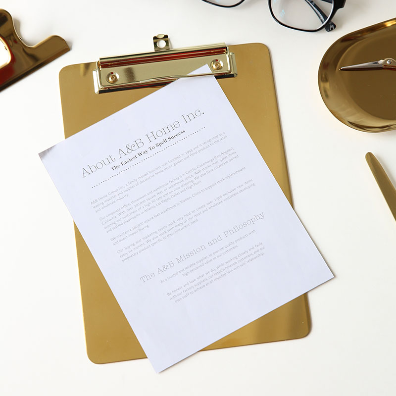 Nordic non-embroidered steel folder gold menu folder folder office writing folder writing board folder folder