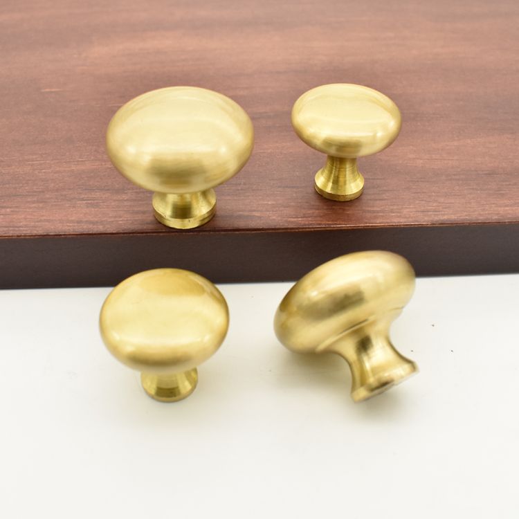 New Chinese style Nordic cabinet door brass handle golden single hole furniture wardrobe overall cabinet table pure copper drawer handle